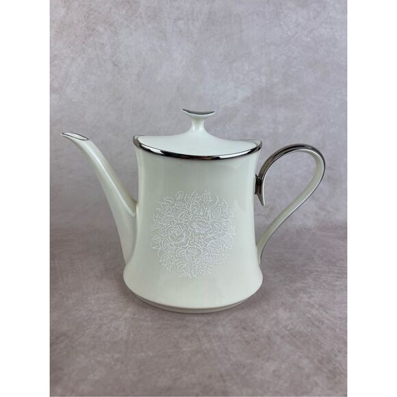 Vintage Lenox Fine China Moonspun Tea Kettle Pot - Picture 1 of 13